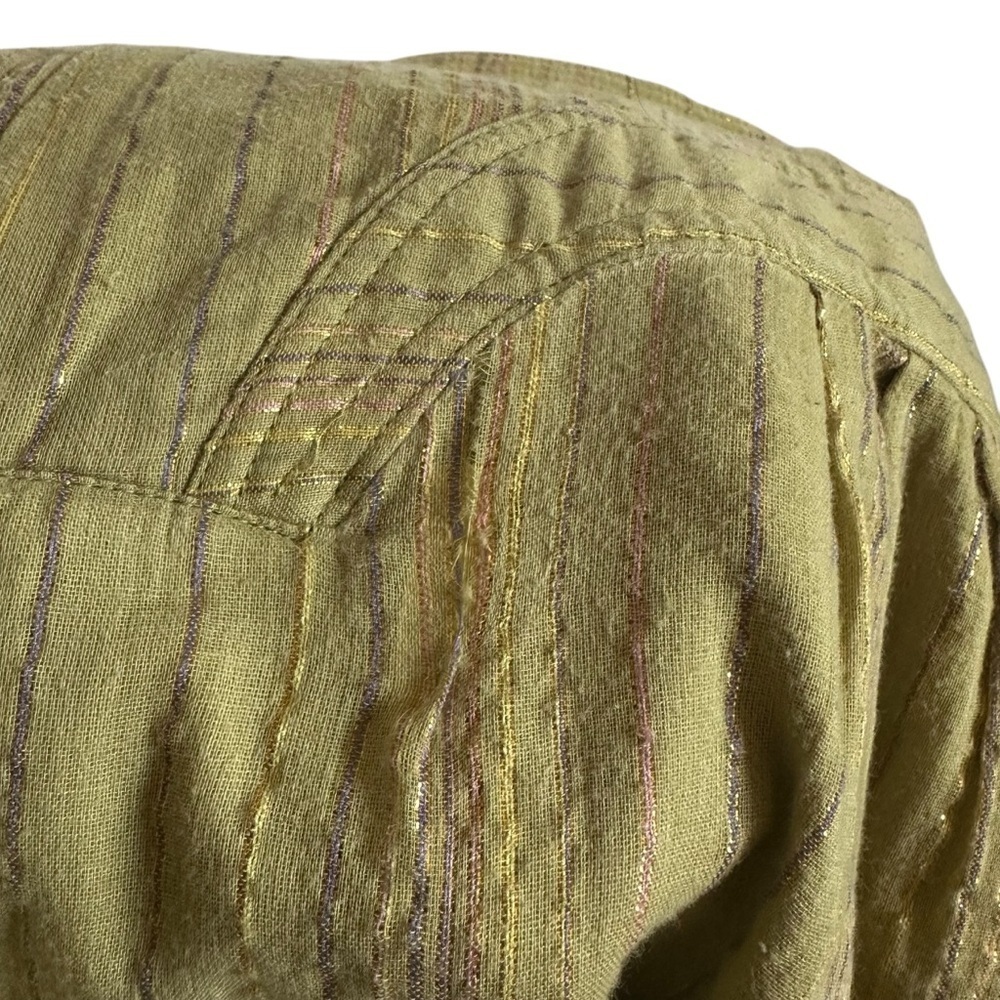 MANOUSH PAPER BAG HIGH WAIST COTTON LUREX THREADED PANTS SIZE 4 - Picture 14 of 14